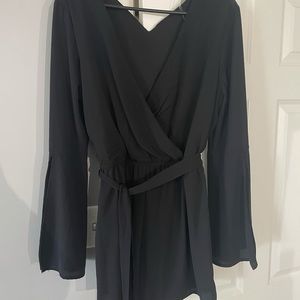 Lily Rose black dressy long sleeve romper. Never worn. Size large